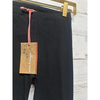 Mimi & Maggie Leggings Girls 6x Black Grey Leg Warmer Pom Pom NWT2