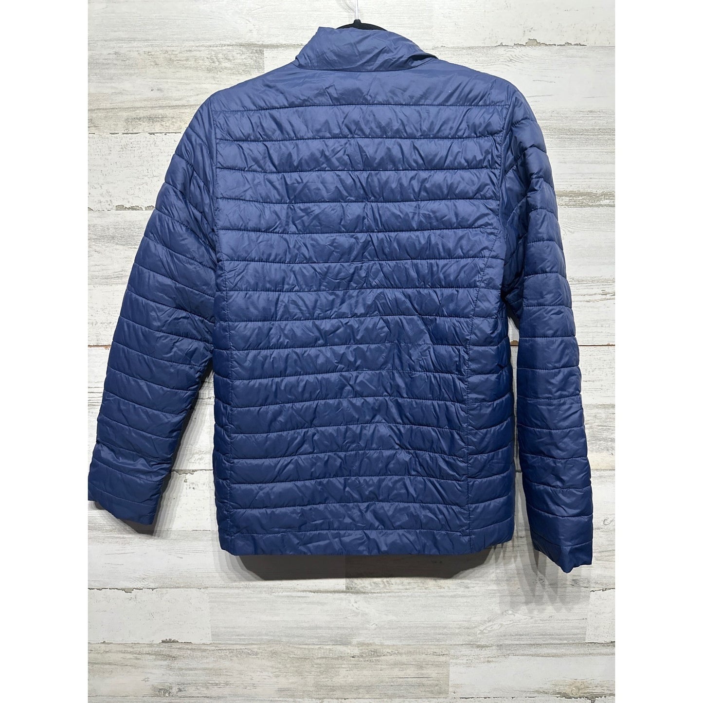 Lands End Puffer Jacket Kids 14-16 Navy Blue Quilted Lightweight EUC7