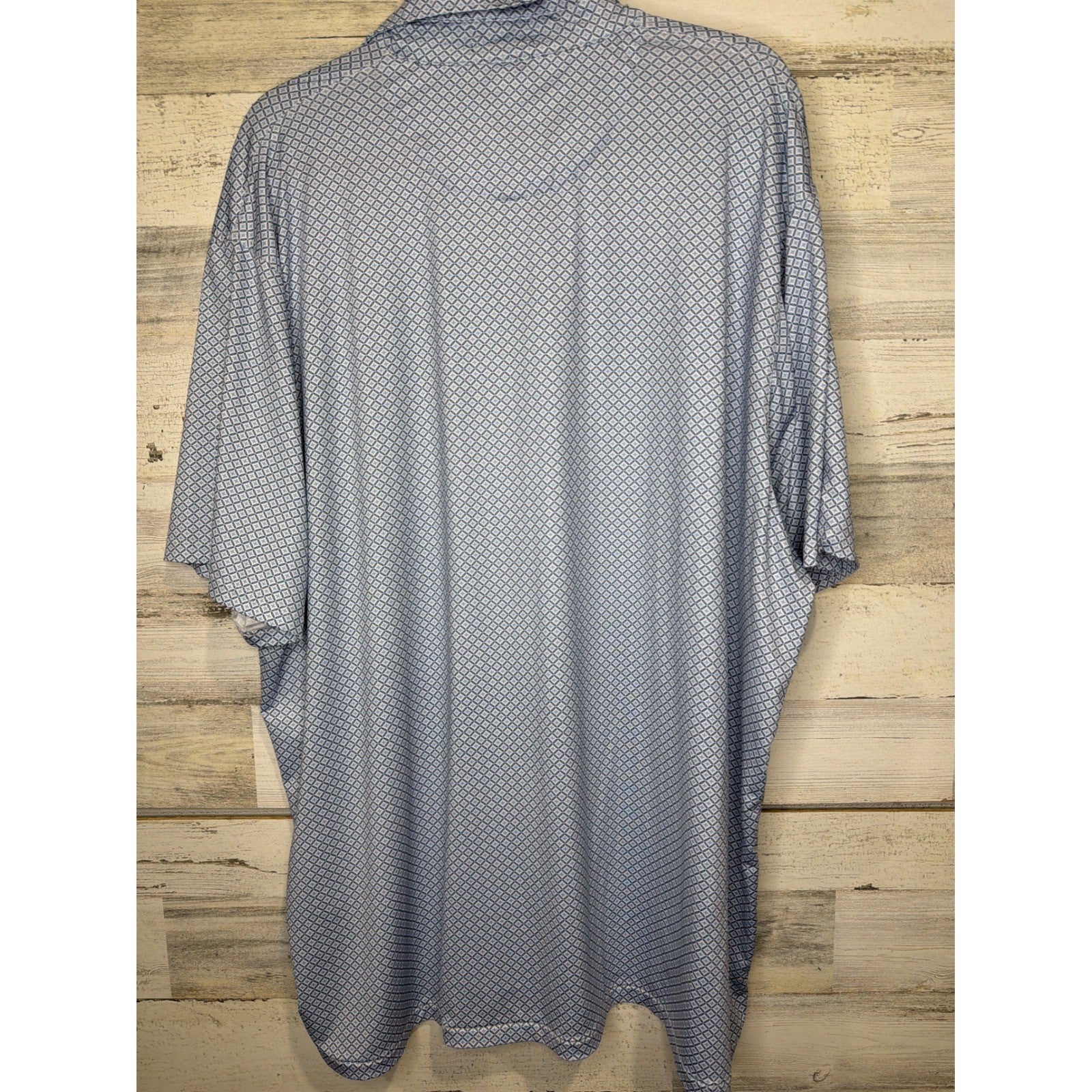 Rafter C Polo Shirt Men 3XL Blue Geometric Western Performance Golf EUC4