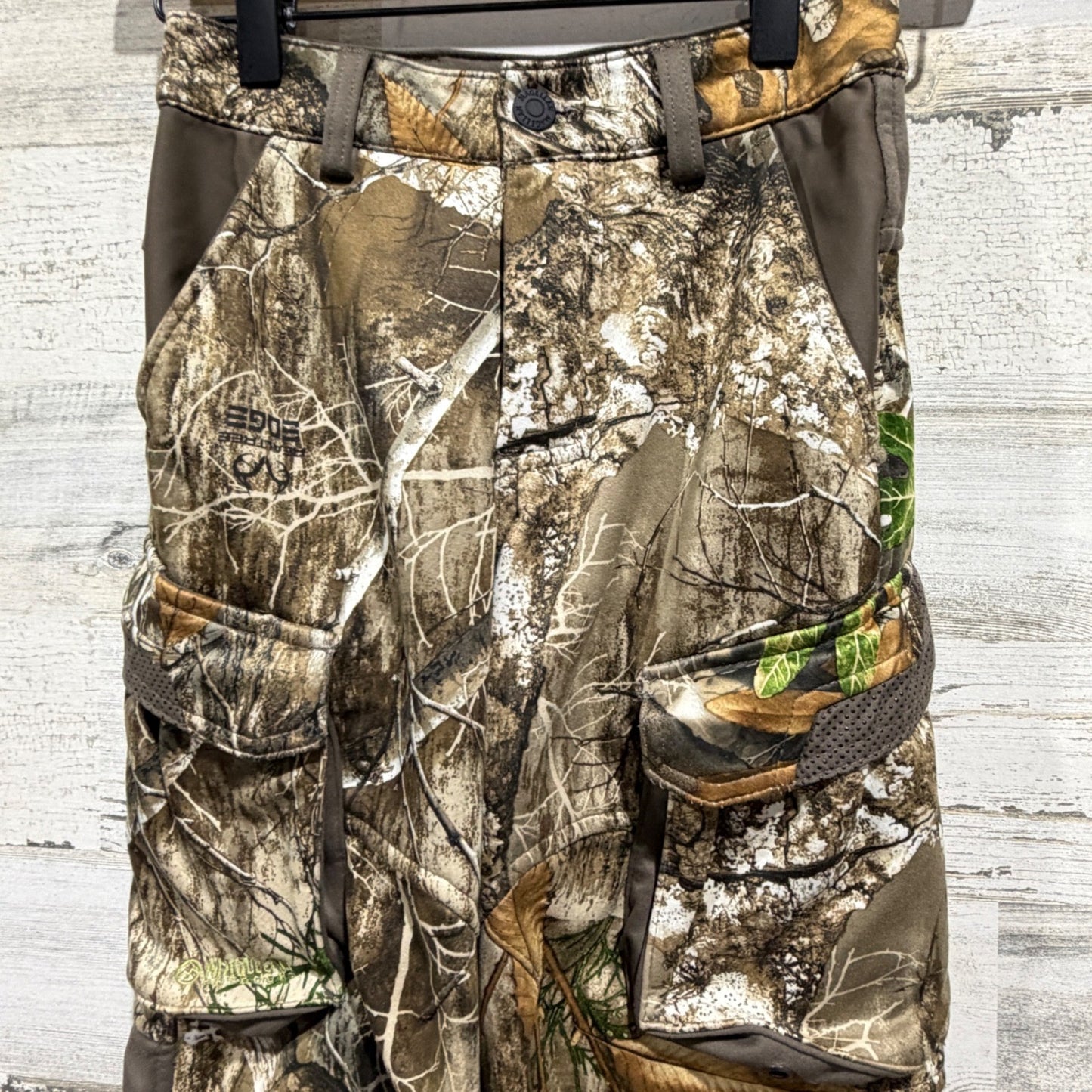Magellan Waterproof Pants Boys XS Camo Realtree Edge Cargo Hunting Outdoors EUC1