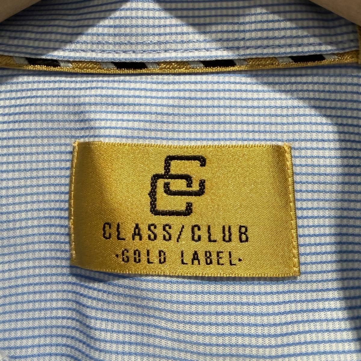 Class Club Gold Label Button Down Boys 14/16 Blue Striped Preppy EUC1