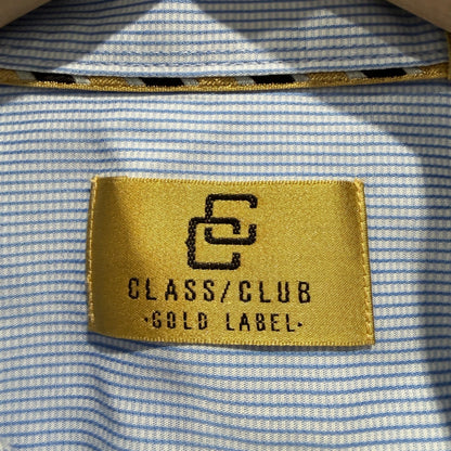 Class Club Gold Label Button Down Boys 14/16 Blue Striped Preppy EUC1