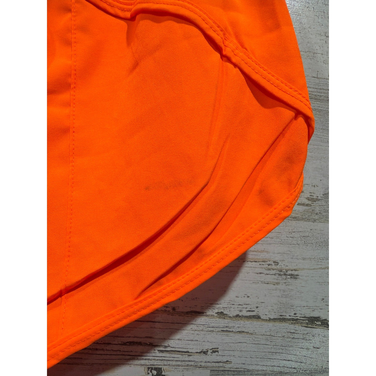 Neon Orange Athletic Shorts Women Small High Rise Lined Active *Flawed4