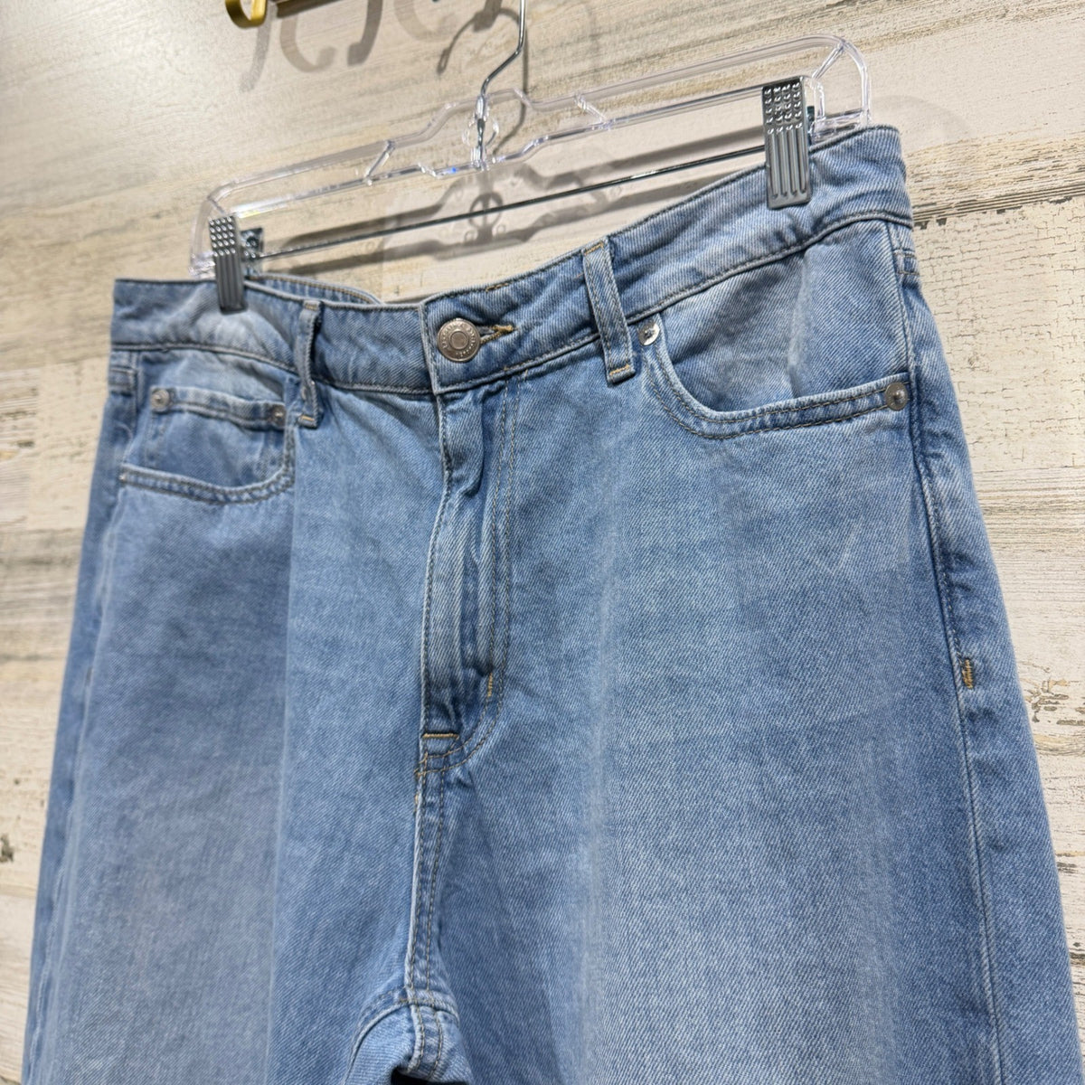 Aeropostale High Waisted Wide Leg Jeans Women 12 Light Wash Denim 90s Style EUC1