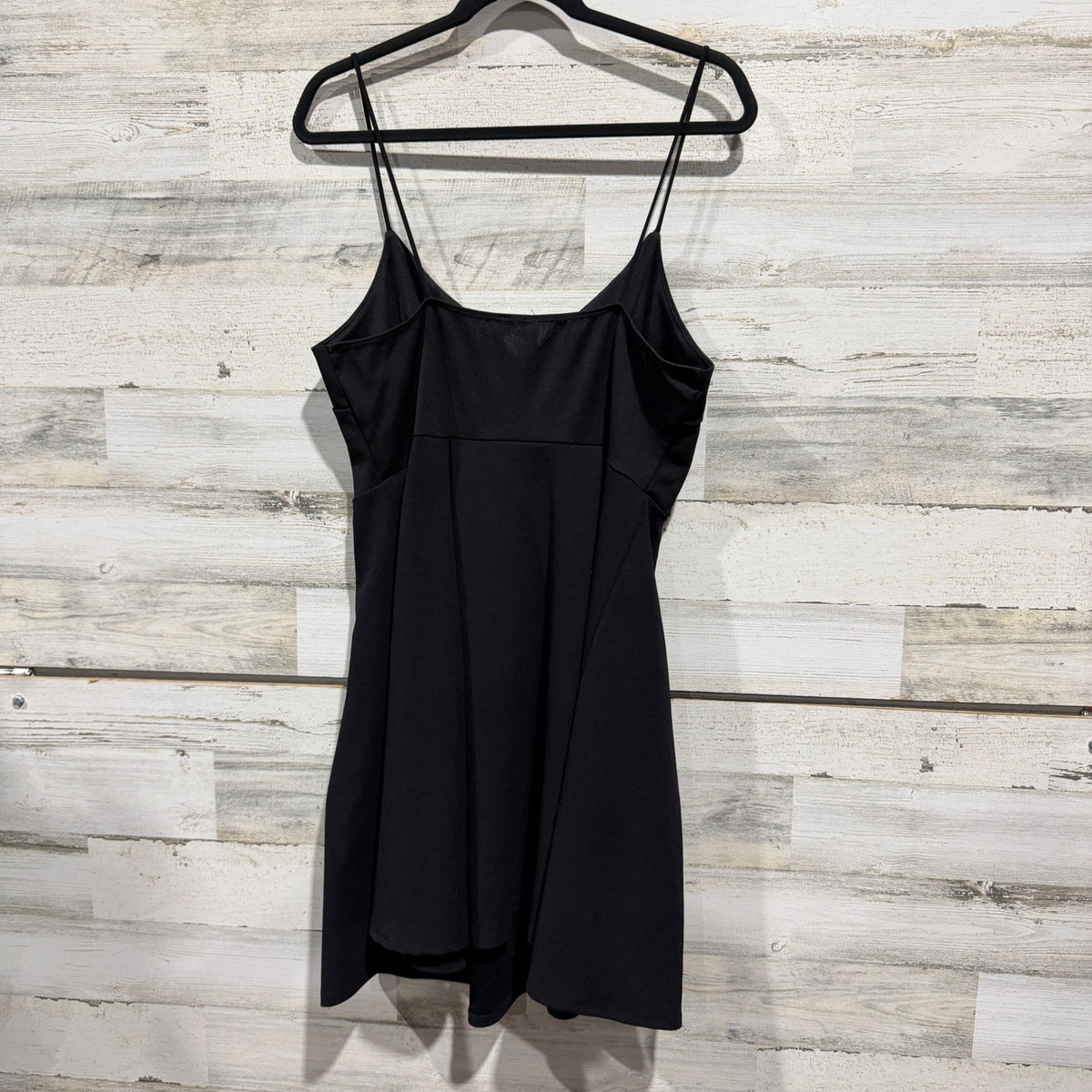 Haute Fox Double Strap Mini Dress Womens 1X Black Polyester Contemporary EUC3