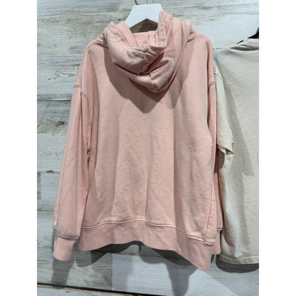 Roxy Volcom Hoodie T-Shirt Girls 7/8 Pink Cream Surf Skate Coastal EUC4