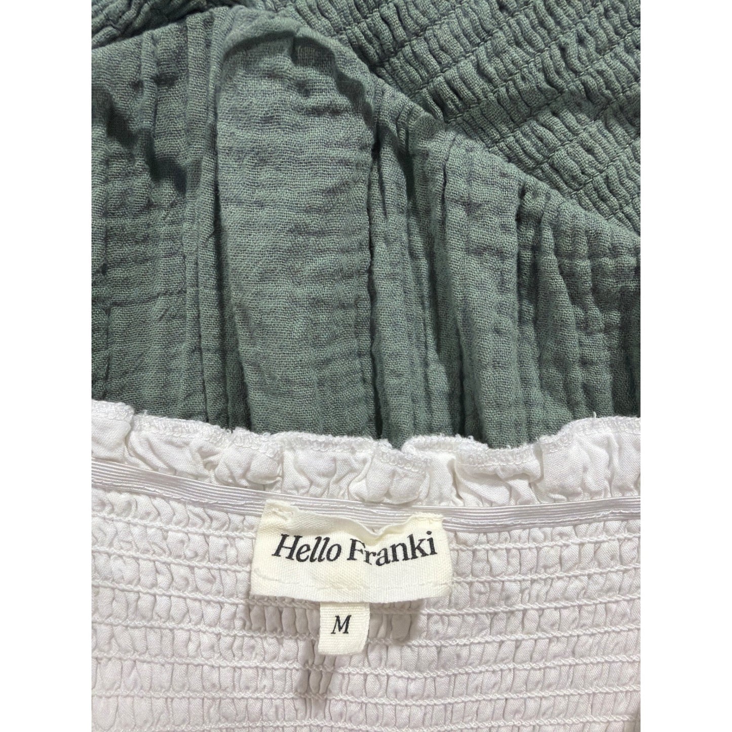 Hello Frankie OshKosh Dress Bundle Girls Medium 7 White Green Gauze Boho EUC4