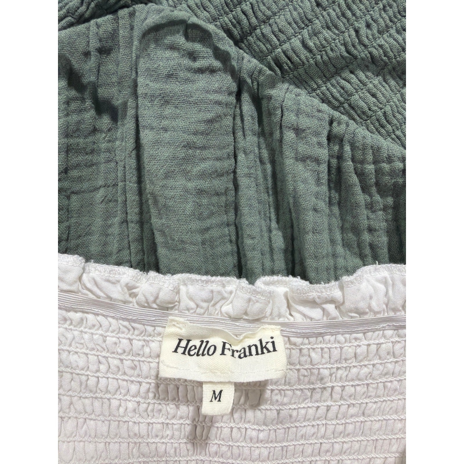 Hello Frankie OshKosh Dress Bundle Girls Medium 7 White Green Gauze Boho EUC4
