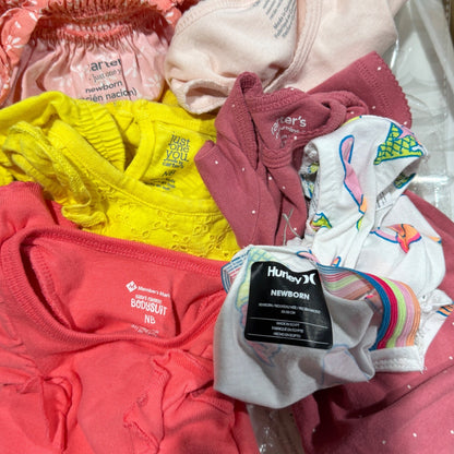 Newborn Baby Girl Clothing Lot NB Bundle Mix Pink Yellow Cotton EUC7