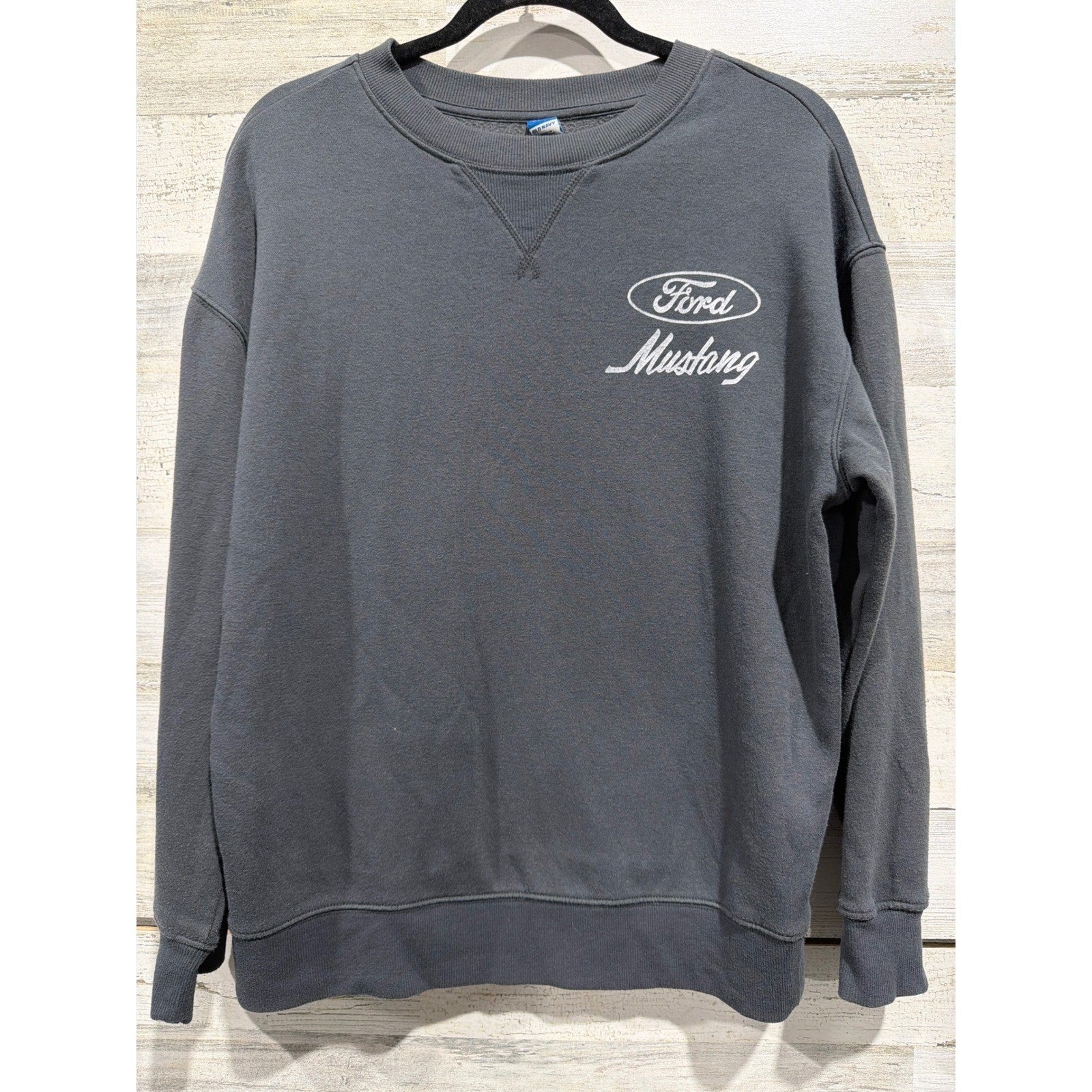 Old Navy Sweatshirt Kids XL 14/16 Gray Ford Mustang Graphic Carcore EUC0