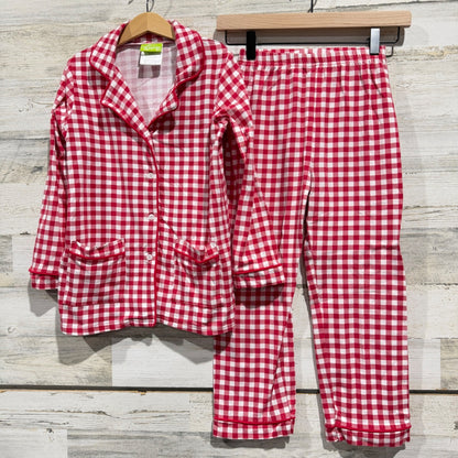 Classic Whimsy Pajama Set Kids Size 8 Red Gingham Check Cotton Sleepwear EUC0