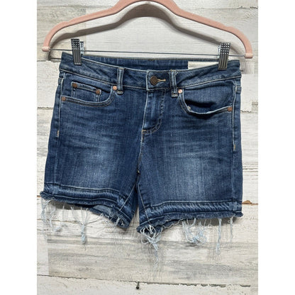 Vince Camuto Denim Shorts Womens 25/0 Dark Blue Raw Hem Frayed EUC0