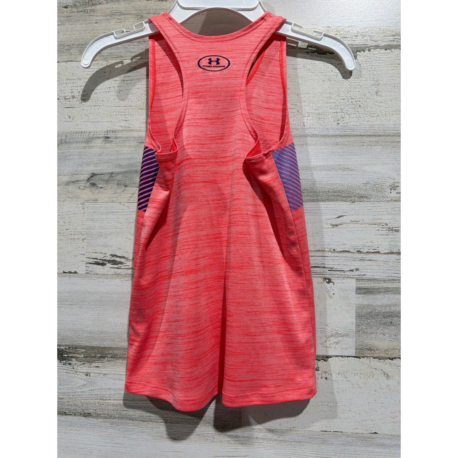 Under Armour Tank Top Girls Youth Small Pink HeatGear Space Dye Athletic *Flawed3