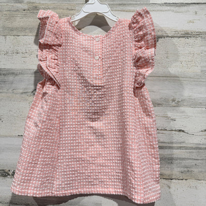 Classic Whimsy Dress Girls 10 Pink Gingham Ruffle Seersucker Top Preppy EUC5