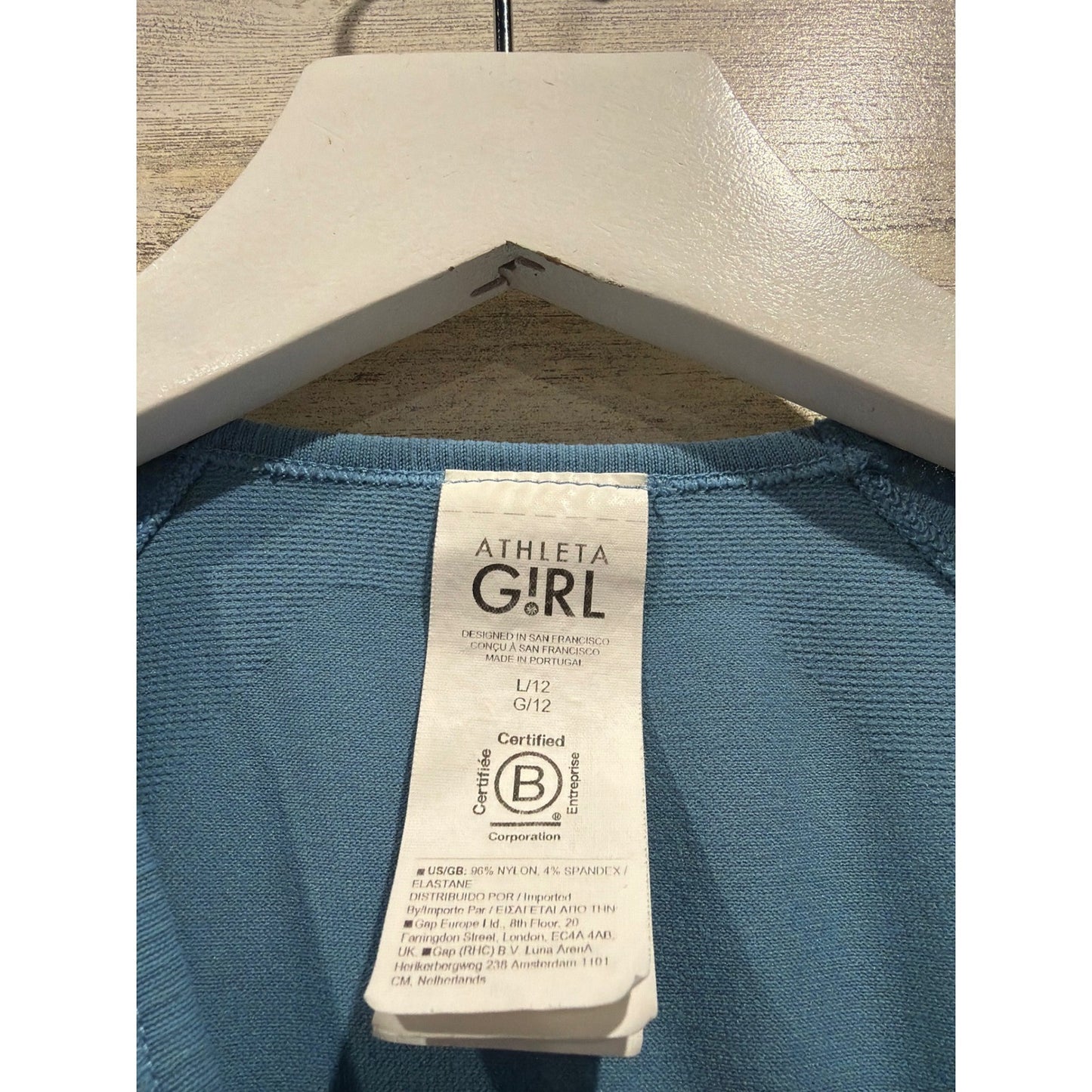 Athleta Girl Outfit Set Girls 12 Blue Black Heart The Hustle Shorts Tee EUC2