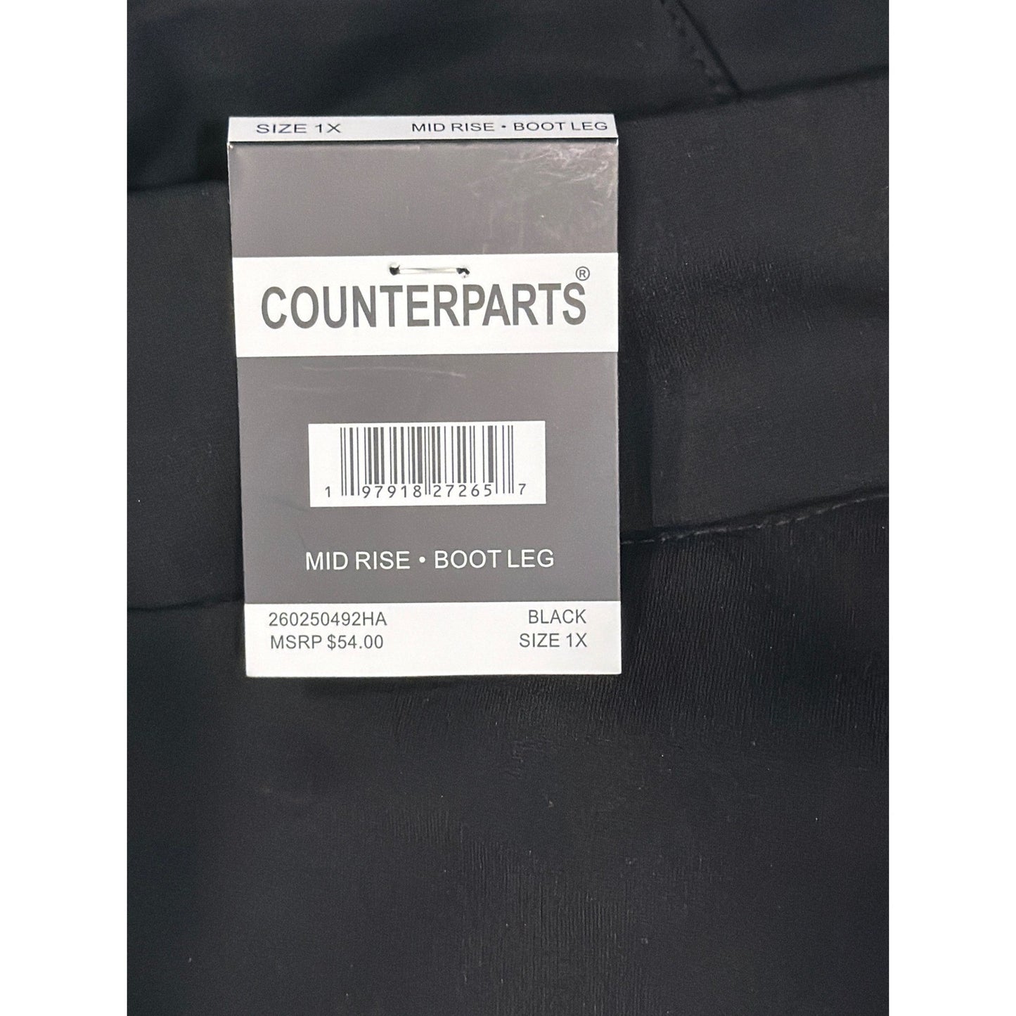 Counterparts Dress Pants Women 1X Black Pull On Bootcut Career Office NWT2