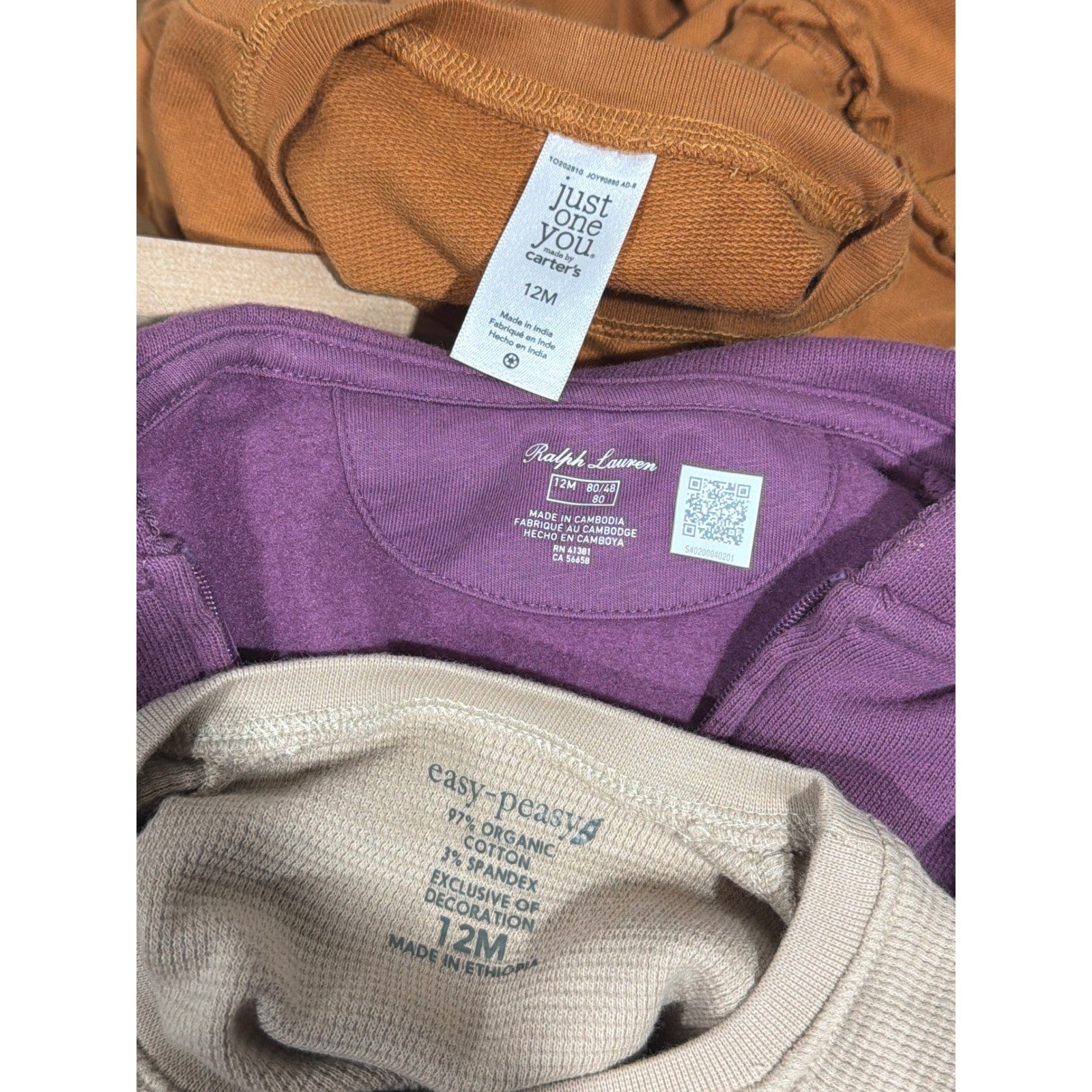 Ralph Lauren Easy Peasy Just One You Girls 12M Purple Tan Long Sleeve Bundle4