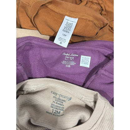 Ralph Lauren Easy Peasy Just One You Girls 12M Purple Tan Long Sleeve Bundle4