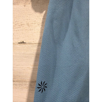 Athleta Girl Outfit Set Girls 12 Blue Black Heart The Hustle Shorts Tee EUC8