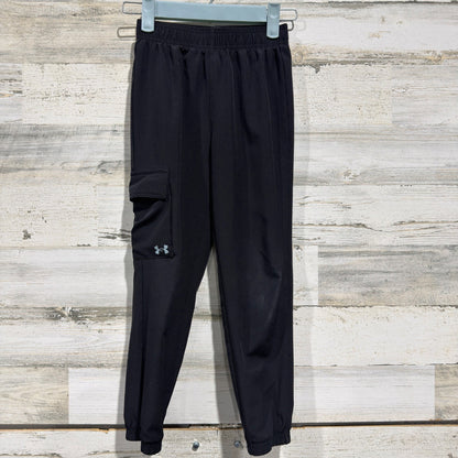 Under Armour Cargo Joggers Boys 6 Black Elastic Waist Utility Sporty GUC*0