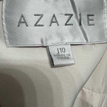 Azazie Chiffon Dress Girls J10 Blush Pink V-Neck Back Tie Formal Balletcore EUC4