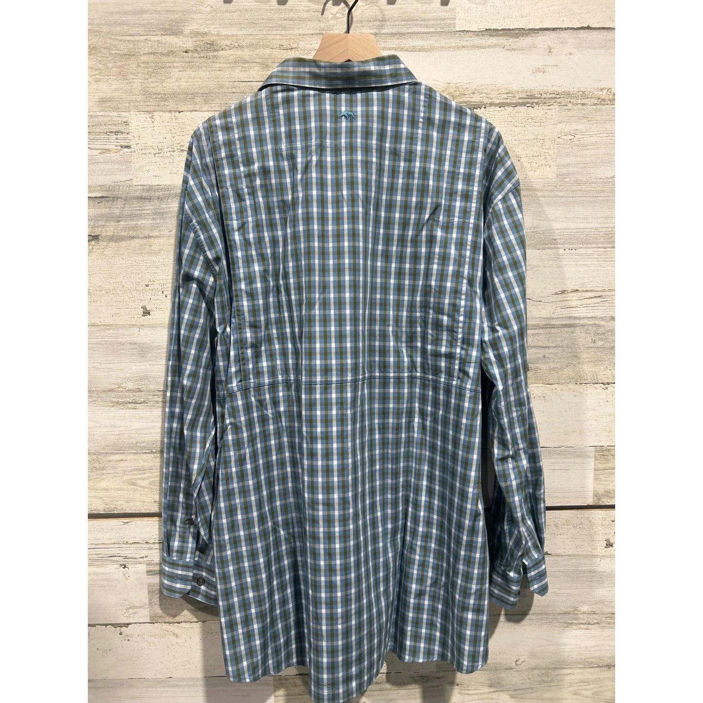 Onward Reserve Button Down Men XXL Blue Green Plaid Gingham Preppy EUC4