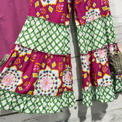 Mustard Pie Outfit Set Girls 4 Magenta Floral Ruffle Boutique Boho NWT6