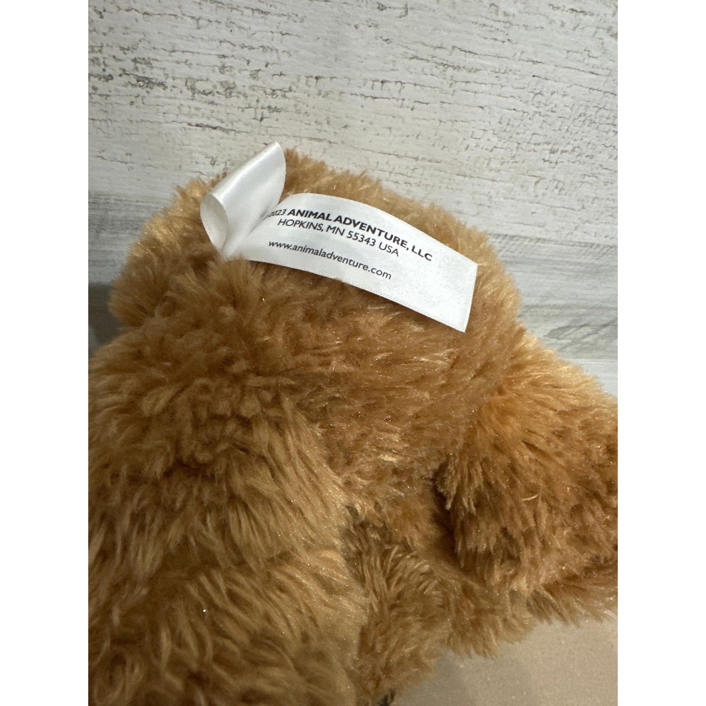 Animal Adventure Plush Dog Unisex OS Brown Shaggy Heart Nose EUC5