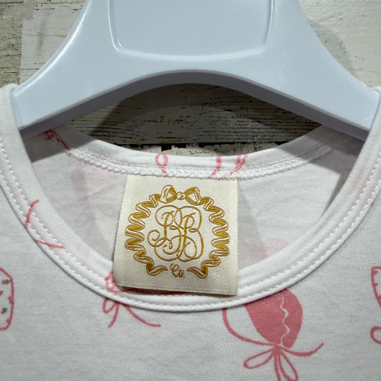 The Beaufort Bonnet Company Dress Girls 3T White Pink Bonnet Print *Flawed1