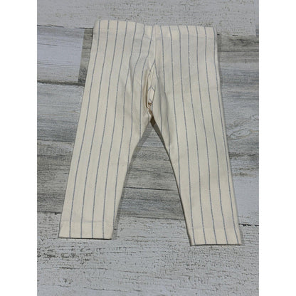 Tea Collection Striped Leggings Girls 6-9m Cream Silver Glitter Coquette NWT2