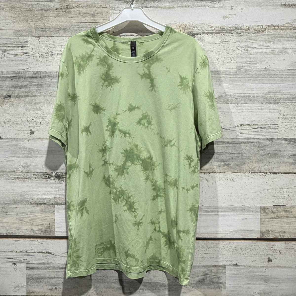 Lululemon 5 Year Basic Tee T-Shirt Men Large Green Tie Dye Pima Cotton Sport0
