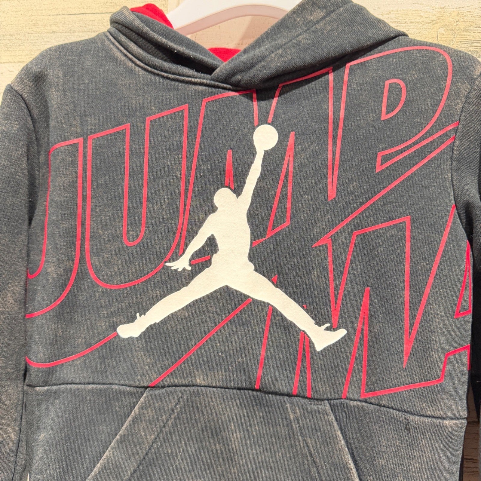 Jordan Hoodie Boys 4 Black Red Jumpman Graphic Sportswear1