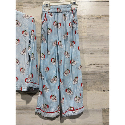 Smockingbird Pajama Set Kids Fits Like Size 4T Santa Claus Holiday Christmas4