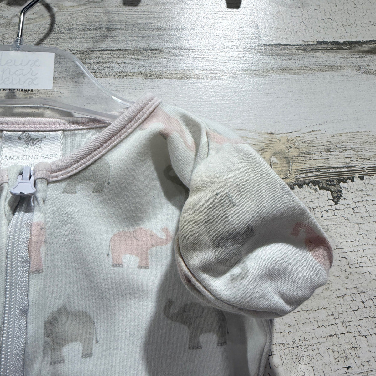 Amazing Baby Swaddle Sack Girls 3-6M Pink Elephant Transitional *Flawed3