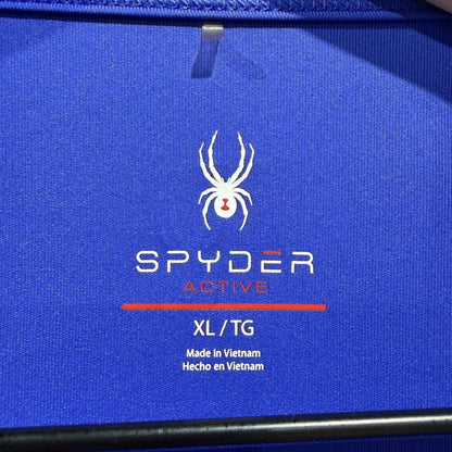 Spyder Active Top Women XL Blue Short Sleeve Mesh Panel Sporty EUC1