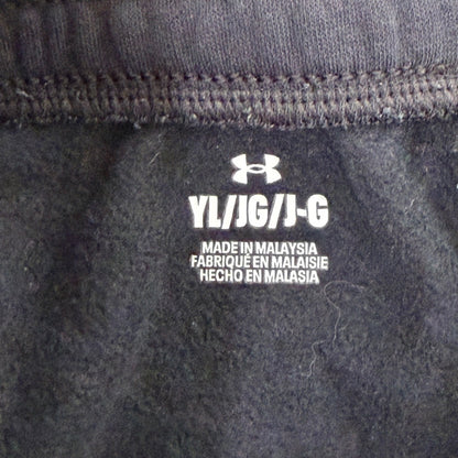 Under Armour Joggers Boys Youth Large Black Rival Fleece Sport GUC2