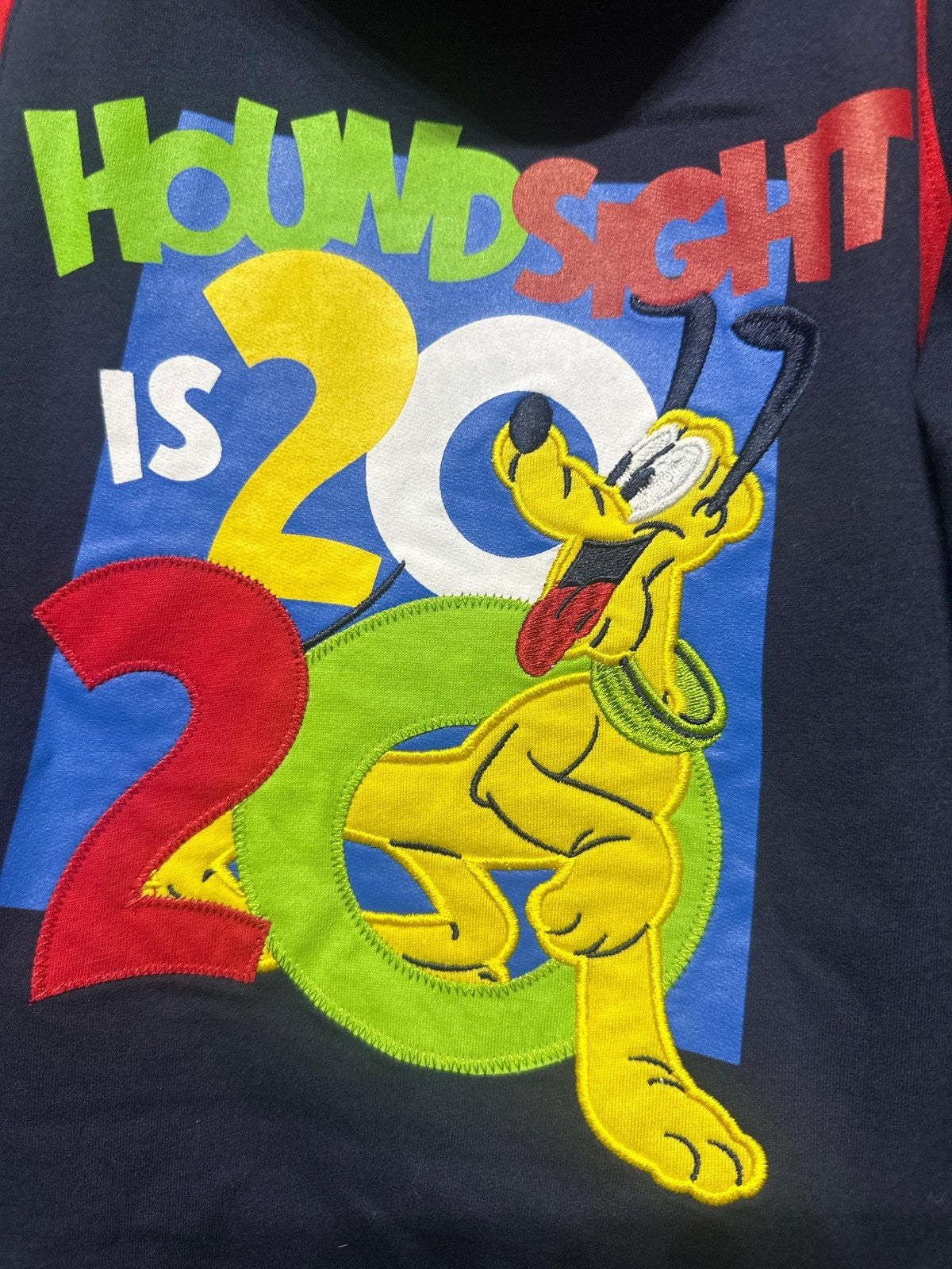 Disney Parks Hoodie Kids Size 7/8 Navy Pluto Houndsight Is 20/20 NWT7