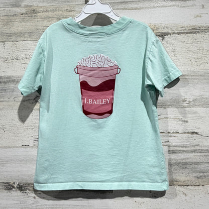 J. Bailey Graphic Tee Boys Size 6 Mint Green Baseball Milkshake Preppy EUC3