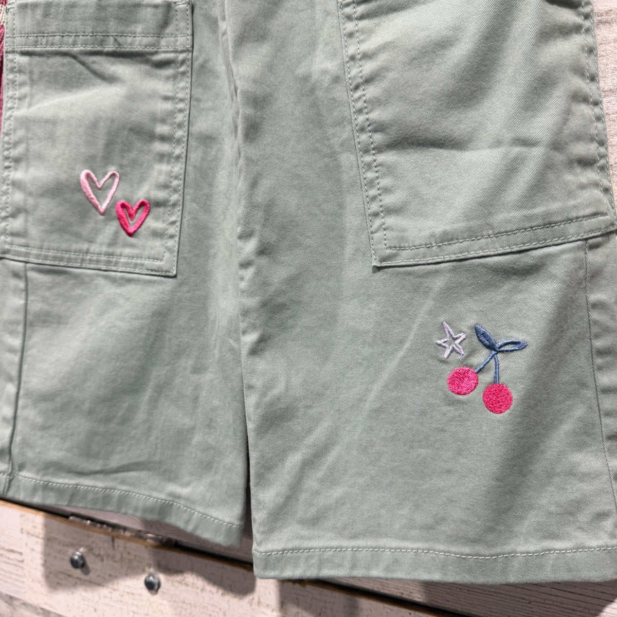 Gap Tucker + Tate Sweater Pants Set Girls 2-3 Pink Green Embroidered EUC6