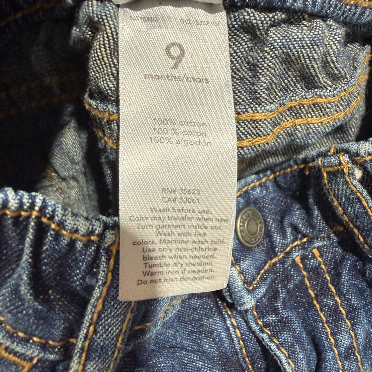 Focus Kids & Carters 3pc Outfit Set Boys 9-12M Red Blue Cotton Denim Casual EUC9