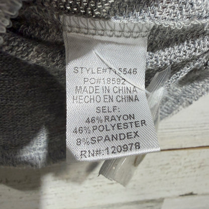 Entro Button Front Knit Top Women Large Gray Rayon Blend Boho NWT3