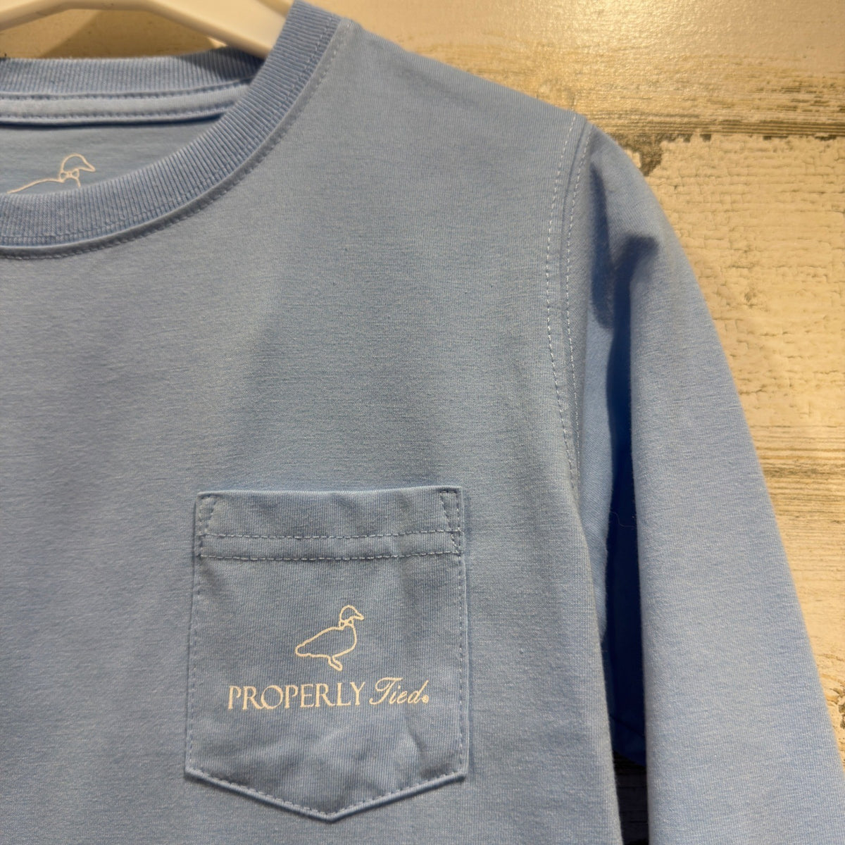 Properly Tied Pocket Tee Boys 6 Blue Reindeer Christmas Holiday Preppy *Flawed1