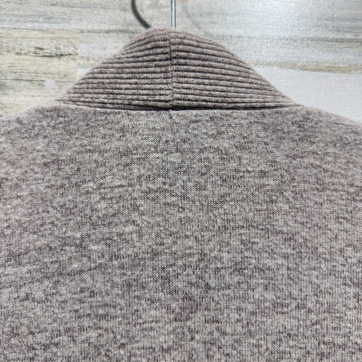 Bobeau Cardigan Women M Taupe Open Front Ribbed Pocket Soft Minimalist EUC4