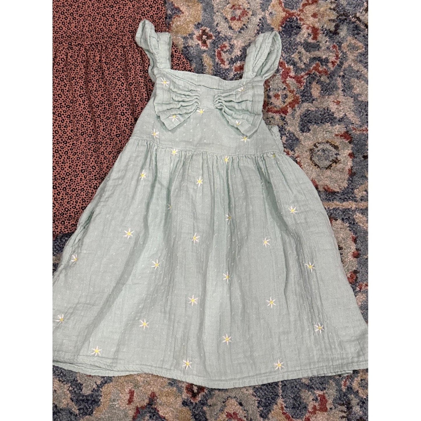 Old Navy Cat & Jack Dresses Girls 4T Purple Green Pink Floral Leopard3