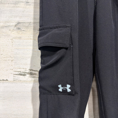 Under Armour Cargo Joggers Boys 6 Black Elastic Waist Utility Sporty GUC*1