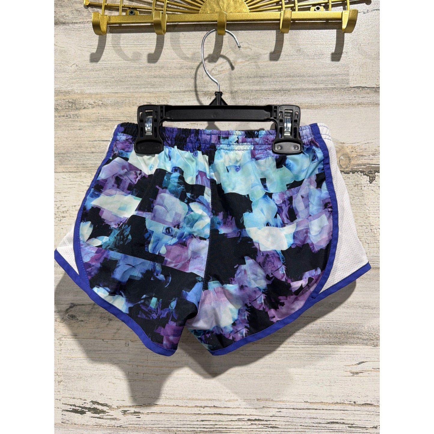 Nike Tempo Running Shorts Women XS Purple Floral Mesh Active Athletic *Flawed2