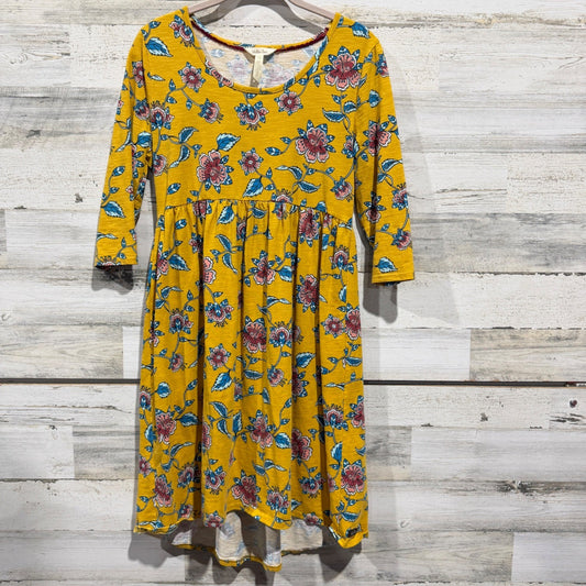 Matilda Jane Floral Empire Waist Dress Womens Small Yellow Cotton Spandex Boho0