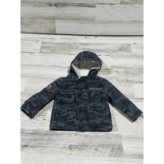 Cat & Jack Utility Jacket Boys 12M Blue Camo Fleece Lined Hooded0
