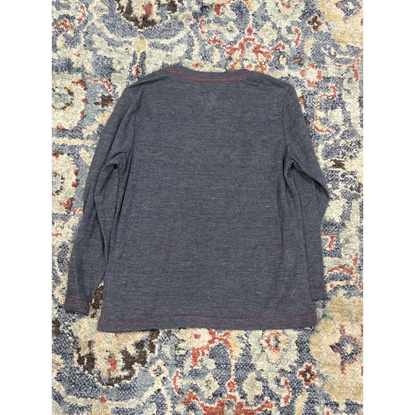 Cowboy Hardware Long Sleeve Tee Boys XS 5 Charcoal Grey Bull Graphic EUC3