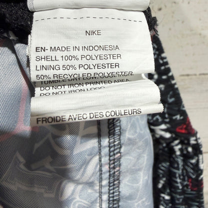 Nike All Over Logo Print Shorts Men Small Black Polyester Streetwear Flawed*4